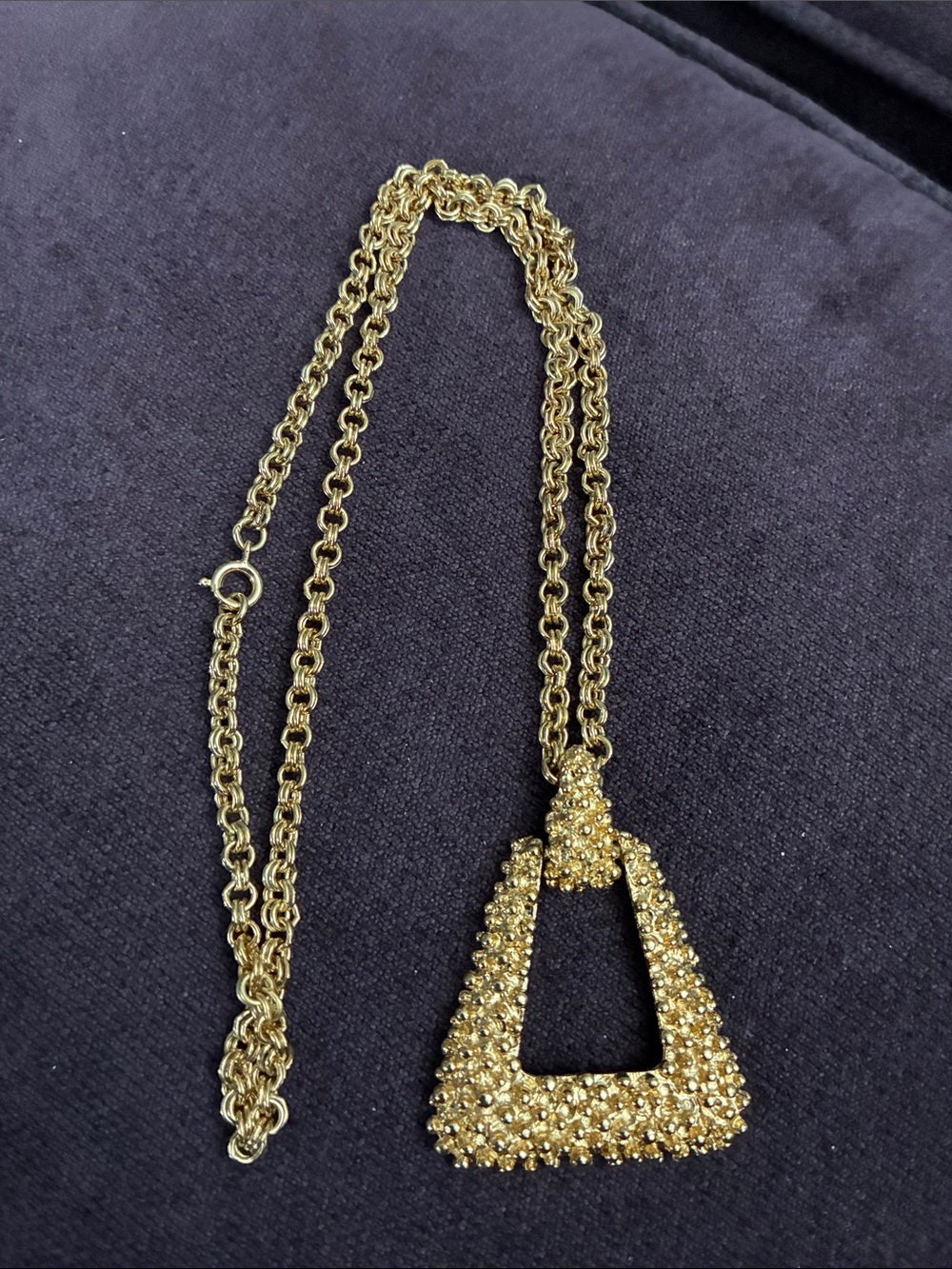 Sarah Coventry “Dorado” Gold Door Knocker Pendant Necklace